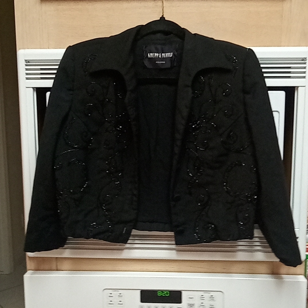 Vintage Krupp & Tuffly black beaded blazer